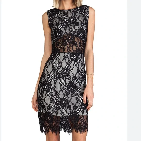 alexis black and white lace dress Alexis Lace Gown with Removable Floral Appliques 30